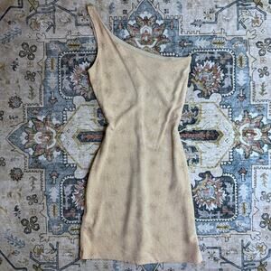Vintage Charlotte Russe Y2k One Shoulder Mini Dress Sparkle Sun Party Size Small